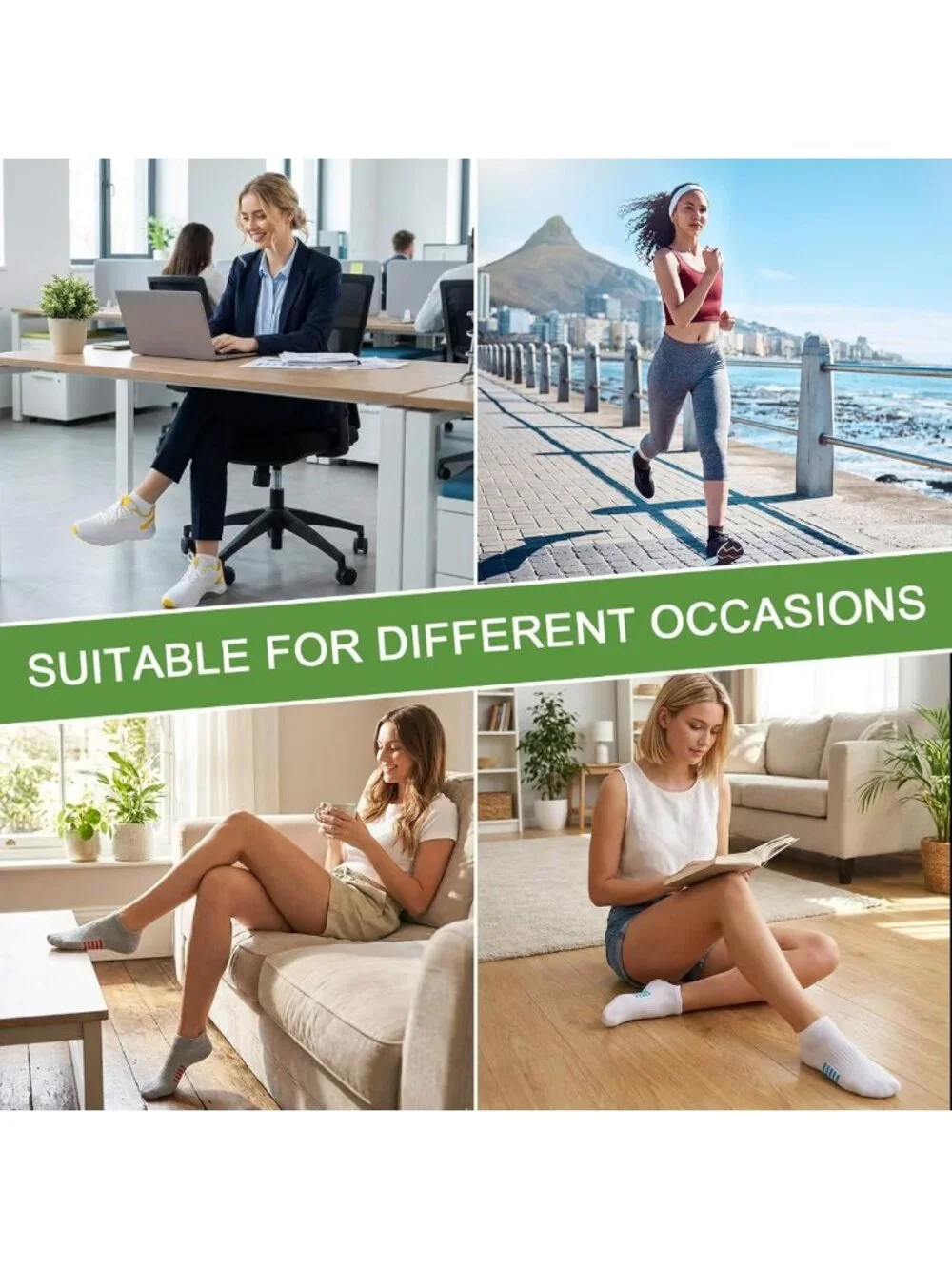 Bamboo Viscose Ankle Socks for Women, 6/12 Pairs Low Cut Comfort & Breathability
